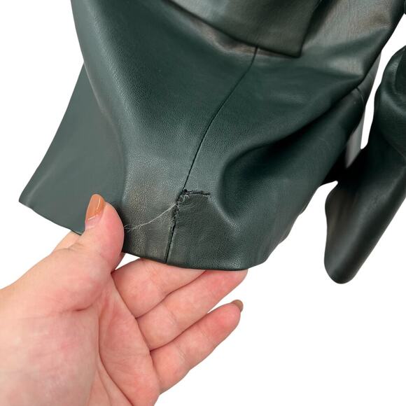 Veronica‎ Beard Hollis Faux Leather Dickey Jacket Blazer Green Size 4 *Flawed - Picture 9 of 16